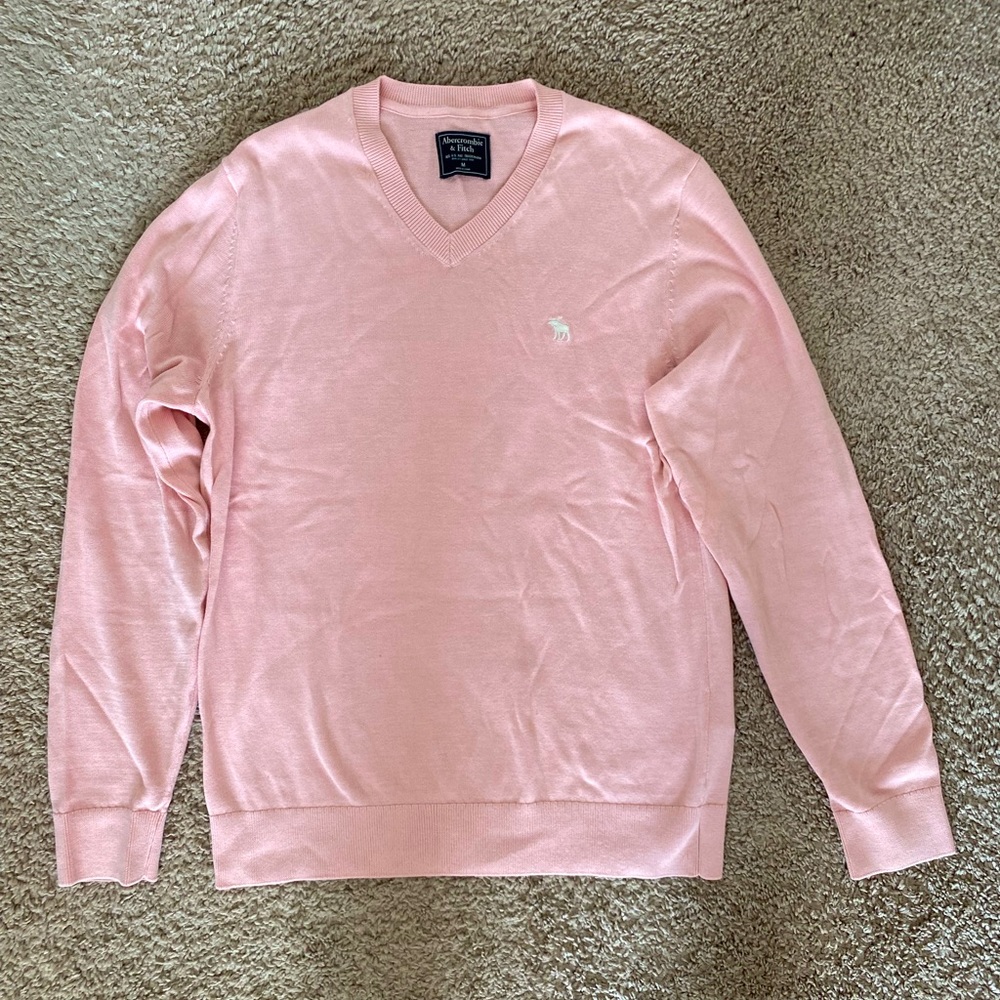 Abercrombie and Fitch Pink V-Neck Sweater